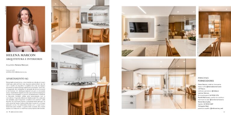 Publicação de projeto de arquitetura de interiores em revista Anuário de Arquitetura e Design de Interiores Serra Gaúcha